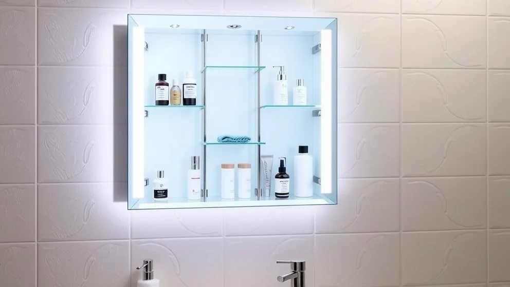 Spegelskåp med belysning för hemmet